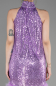 Abendkleid Kurz Lila ABK2049
