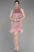 Abendkleid Kurz Puder ABK2049