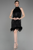 Abendkleid Kurz Schwarz ABK2049