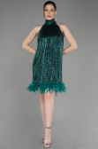 Abendkleid Kurz Smaragdgrün ABK2049
