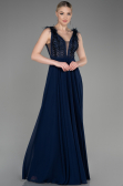 Abendkleid Lang Chiffon Marineblau ABU3856