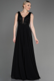 Abendkleid Lang Chiffon Schwarz ABU3856