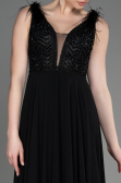 Abendkleid Lang Chiffon Schwarz ABU3856
