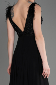 Abendkleid Lang Chiffon Schwarz ABU3856