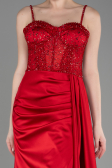 Abendkleid Lang Satin Rot ABU3875