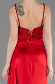 Abendkleid Lang Satin Rot ABU3875
