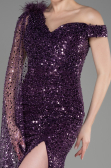 Abendkleid Lang Schuppig Violette ABU3857