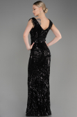 Abendkleid im Meerjungfrau-Stil Lang Schwarz ABU3874