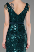 Abendkleid im Meerjungfrau-Stil Lang Smaragdgrün ABU3874