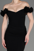 Abendkleid im Meerjungfrau-Stil Lang Schwarz ABU3891