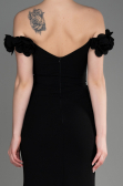 Abendkleid im Meerjungfrau-Stil Lang Schwarz ABU3891