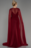 Abendgarderobe in Großen Größen Lang Chiffon Weinrot ABU3913
