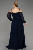 Abendkleid Lang Chiffon Marineblau ABU3914