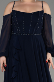 Abendkleid Lang Chiffon Marineblau ABU3914