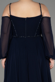 Abendkleid Lang Chiffon Marineblau ABU3914