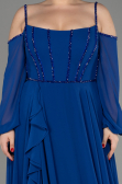 Abendkleid Lang Chiffon Sächsischblau ABU3914
