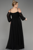 Verlobungskleid In Übergröße Lang Chiffon Schwarz ABU3915