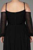 Verlobungskleid In Übergröße Lang Chiffon Schwarz ABU3915