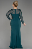 Abendkleid in Übergröße Lang Smaragdgrün ABU3928