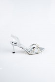 Party-Schuhe Steinbesetzt Silber MJ5166