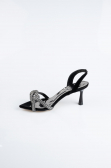 Party-Schuhe Steinbesetzt Schwarz MJ5166