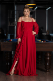 Verlobungskleid In Übergröße Lang Chiffon Rot ABU3915