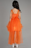 Abendkleid für Kinder Vorne Kurz-Hinten Lang Orange ABO106
