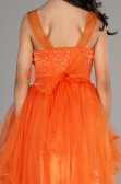 Abendkleid für Kinder Vorne Kurz-Hinten Lang Orange ABO106
