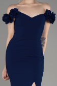 Marineblau Abendkleid İm Meerjungfrau-Stil Lang ABU3891