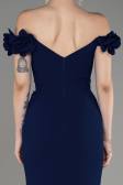 Marineblau Abendkleid İm Meerjungfrau-Stil Lang ABU3891