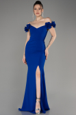 Sächsischblau Abendkleid İm Meerjungfrau-Stil Lang ABU3891