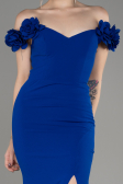 Sächsischblau Abendkleid İm Meerjungfrau-Stil Lang ABU3891