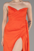 Abschlusskleid Lang Chiffon Orange ABU3947