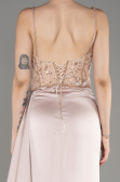 Abendkleid Lang Satin Beige ABU3875