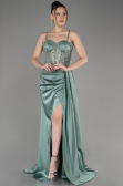 Abendkleid Lang Satin Türkis ABU3875