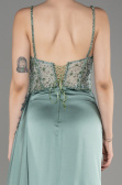 Abendkleid Lang Satin Türkis ABU3875