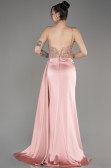 Abendkleid Lang Satin Puder ABU3875
