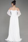 Abendkleid Lang Chiffon Weiß ABU3914