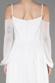 Abendkleid Lang Chiffon Weiß ABU3914