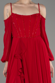 Abendkleid Lang Chiffon Rot ABU3914