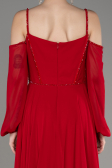 Abendkleid Lang Chiffon Rot ABU3914