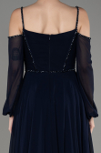 Abendkleid Lang Chiffon Marineblau ABU3914