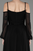 Abendkleid Lang Chiffon Schwarz ABU3914