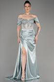 Minzgrün Abendkleid Satin Lang ABU3895