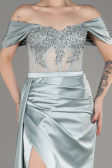 Minzgrün Abendkleid Satin Lang ABU3895