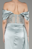 Minzgrün Abendkleid Satin Lang ABU3895