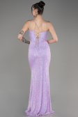 Abendkleid im Meerjungfrau-Stil Lang Lila ABU3768