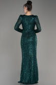 Abendkleid im Meerjungfrau-Stil Lang Schuppig Smaragdgrün ABU3177