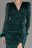 Abendkleid im Meerjungfrau-Stil Lang Schuppig Smaragdgrün ABU3177