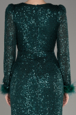 Abendkleid im Meerjungfrau-Stil Lang Schuppig Smaragdgrün ABU3177